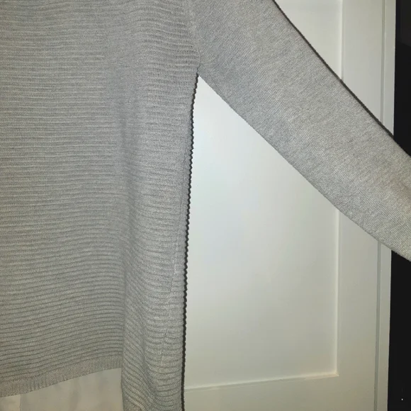 Grey & White Ribbed Fooler Sweater - Picture 6 of 8